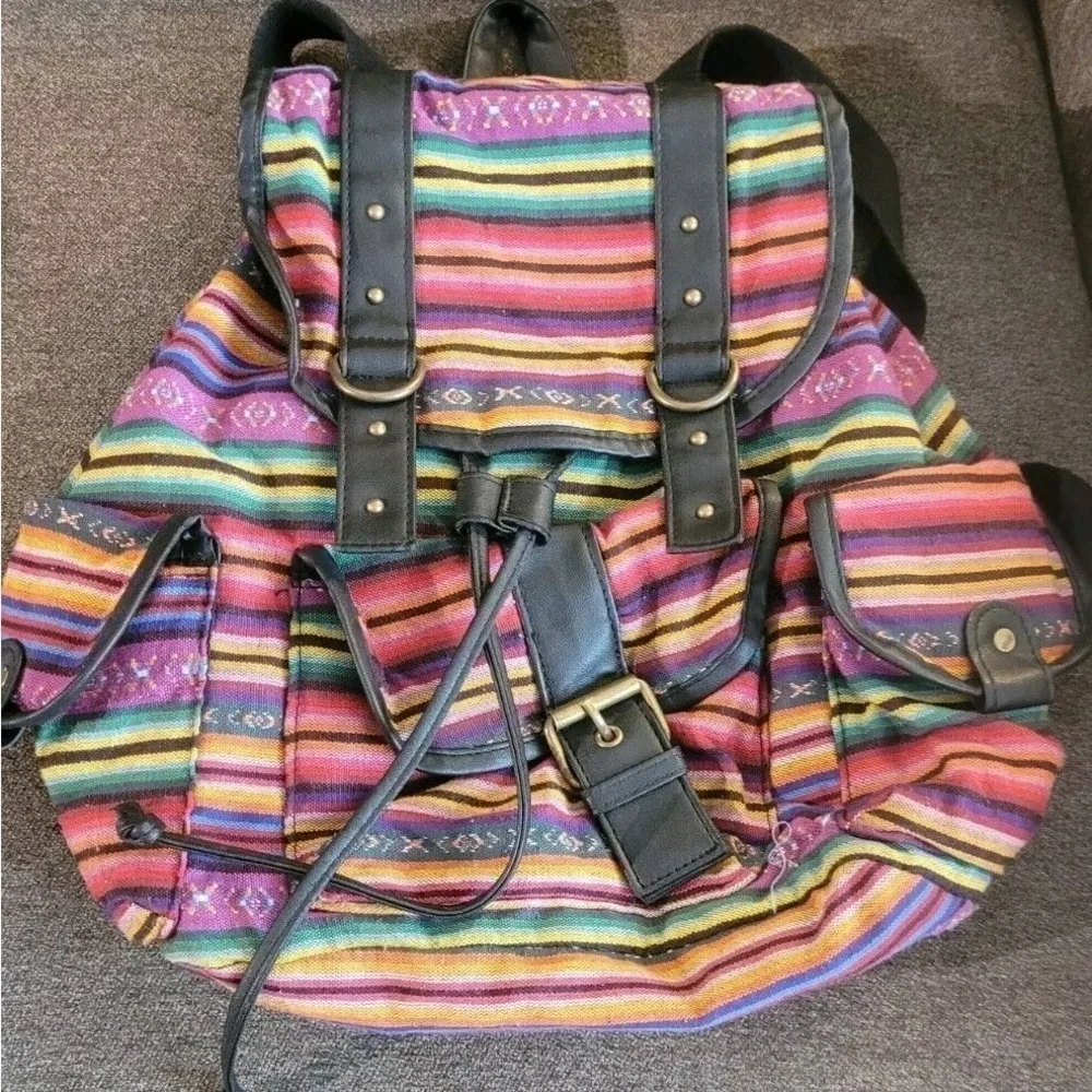 Colorful Striped Backpack